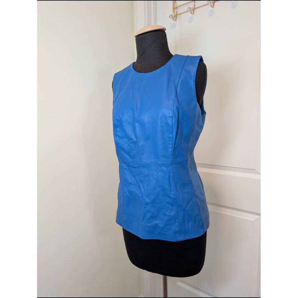 G.I.L.I. Electric Blue Leather Sleeveless Shell Vest
